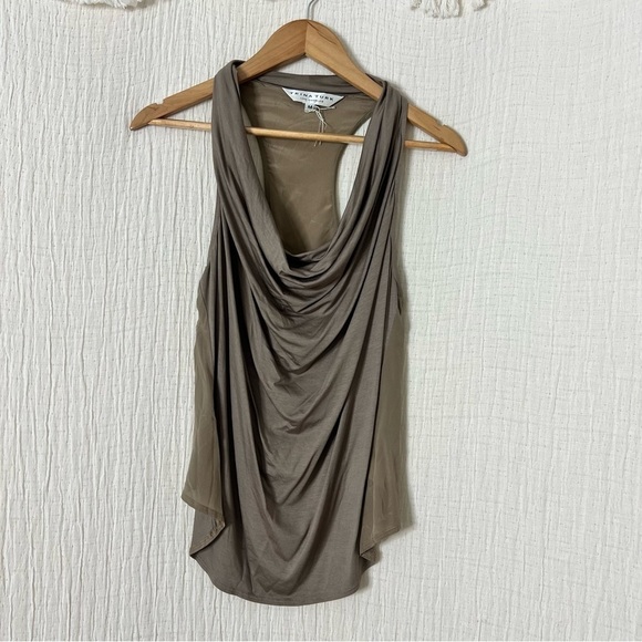 Trina Turk Shawl Neckline Champagne Tank size M - Picture 1 of 6
